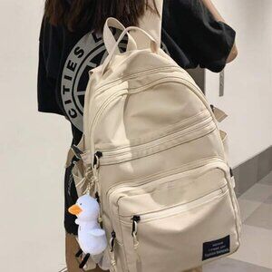 Large Capacity Casual Multi-Compartment Letter Patched Detail Backpack